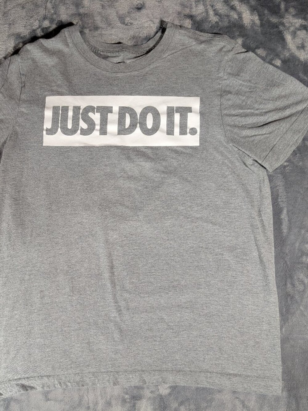 Nike The Nike Tee Mens Medium Just Do It Box Logo T-Shirt Heather Gray Graphic M